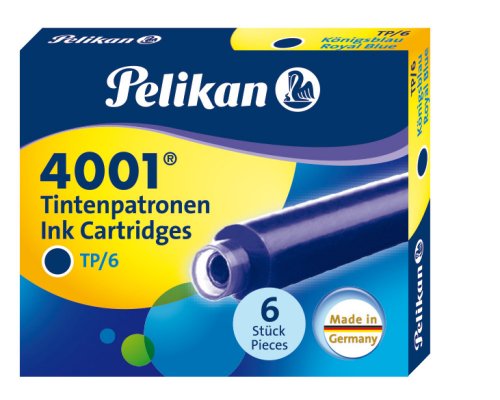6 Pelikan Tintenpatronen 4001 TP/6, königsblau