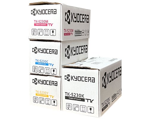 Kyocera TK-5230K, TK-5230C, TK-5230M, TK-5230Y Originaltoner Set jetzt kaufen (schwarz, cyan, magenta, gelb)