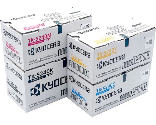 4 Kyocera Original-Toner: TK-5240K, TK-5240C, TK-5240M, TK-5240Y jetzt kaufen (schwarz, cyan, magenta, gelb)