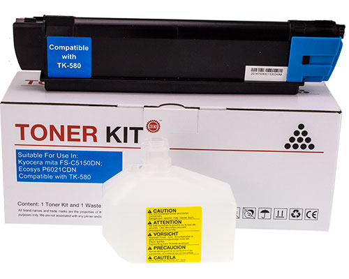 Kompatibel mit Kyocera TK-580C/ 1T02KTCNL0 Toner Cyan [modell] von TONERDUMPING