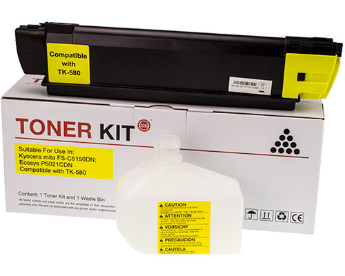 Kompatibel mit Kyocera TK-580Y/ 1T02KTANL0 Toner Gelb [modell] von TONERDUMPING