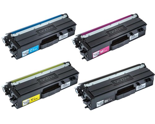 4 Brother-Toner TN-421BK, TN-421C, TN-421M, TN-421Y in weißem Karton verpackt