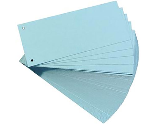 Trennstreifen hellblau 10,5x24cm gelocht Packung 100 Stück