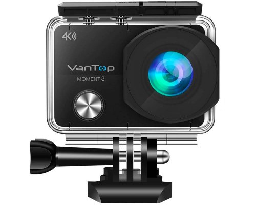 VanTop Moment 3 Sport Actioncam mit Tasche und zahlreichem Zubehör