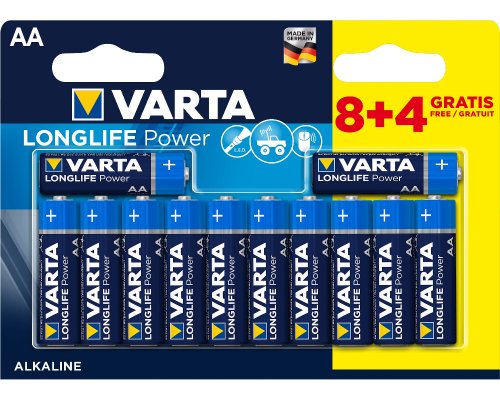 12 Varta Batterien AA LONGLIFE POWER, LR06, Mignon, 1.5V
