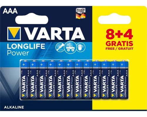 12 Varta Batterien AAA LONGLIFE POWER, LR03, Micro, 1.5V