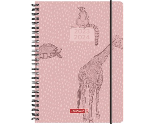 BRUNNEN Schülerkalender - 18-Monats-Kalender 2023/2024 (Juli 23 - Dez 24) - A5 - WildAnimal
