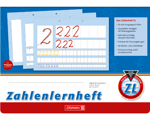 Zahlenlernheft A4 quer 16 Blatt Lineatur ZL