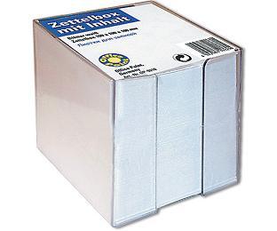 Zettelbox/ Zettelkasten transparent mit Inhalt 700 Blatt weißes Papier