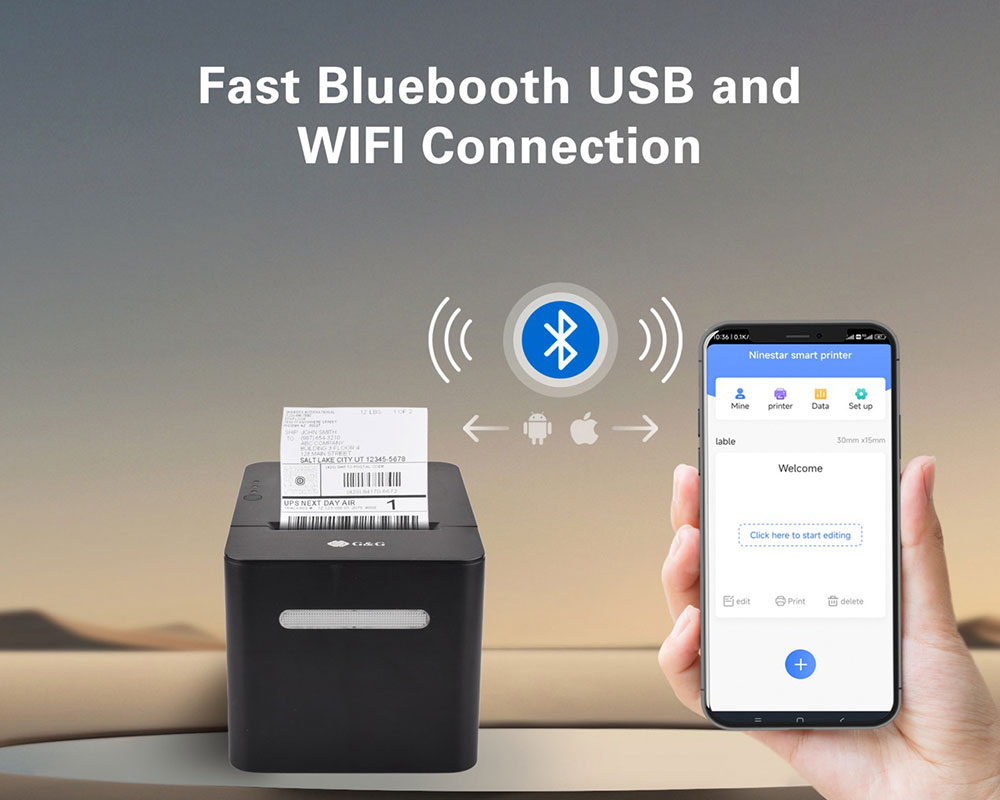 Kassendrucker Bondrucker GG-TD80 Bluetooth WLAN